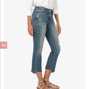 NWT Kut Kelsey high rise ankle flare jeans.